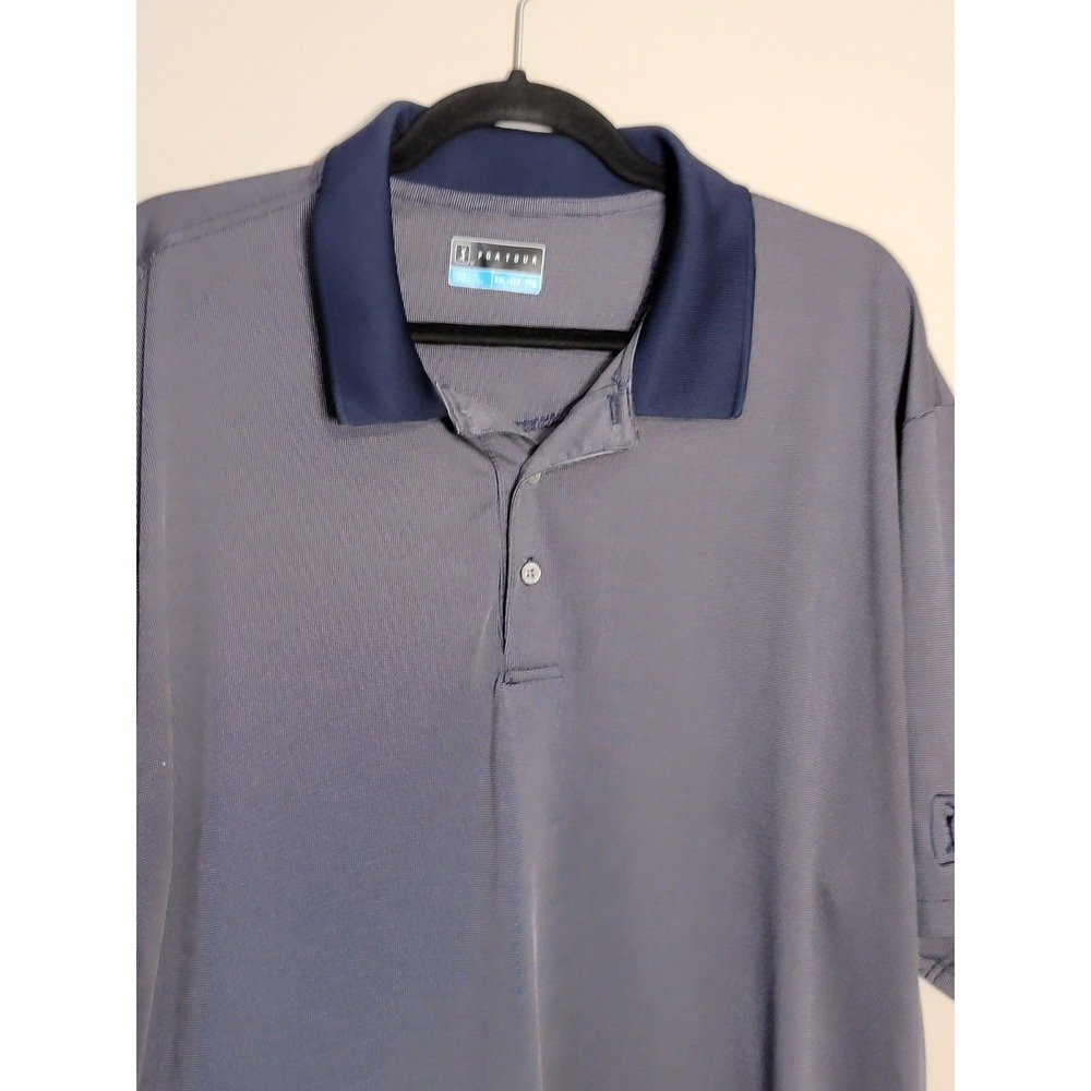 PGA Tour Men's Sz‎  Extra Large Polo Pro Series Blue Tees Golf Clubs All Over - Picture 3 of 8